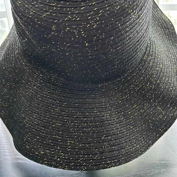 Chi by Carlos Falchi, black floppy wide brim hat - Picture 10 of 12